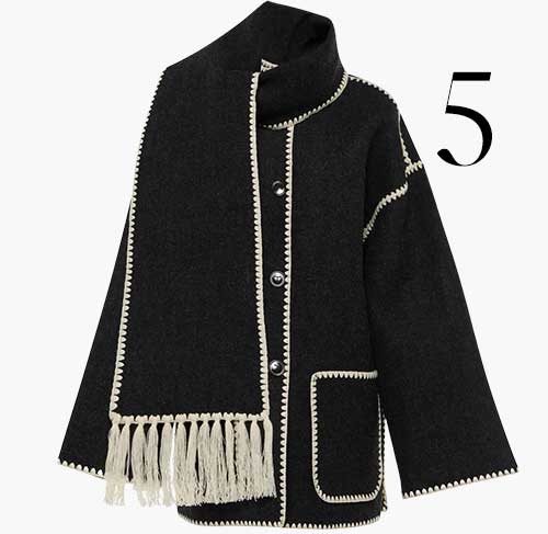 Photo: Totême embroidered scarf jacket
