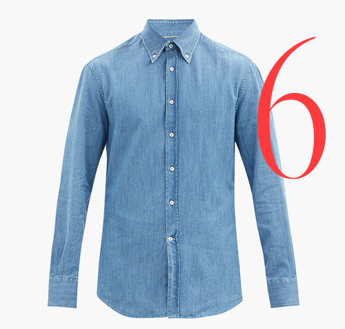 Photo: Brunello Cucinelli button-down denim shirt