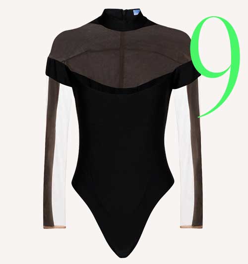 Photo: Mugler sheer panel bodysuit