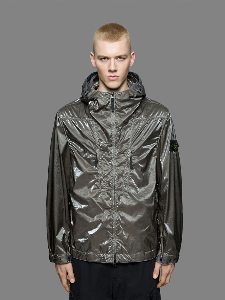 Stone Island nylon prismatico tc No Seasons jacket worn by a model